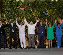 Presidentes y ministros amazónicos en la cumbre de Belem. (Fuente: EFE) (Fuente: EFE) (Fuente: EFE)