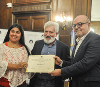 Maia Daer y Claudio Ferreño junto a Barcia.  (Fuente: Sandra Cartasso) (Fuente: Sandra Cartasso) (Fuente: Sandra Cartasso)