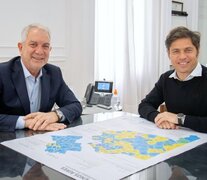 Julio Alak y Axel Kicillof reunidos en La Plata este lunes. 