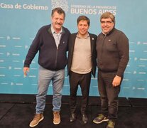 Darío Duretti junto a Axel Kicillof y Sergio Barenghi.