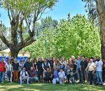 La foto en el camping del Sindicato de Empleados de Comercio de Quilmes.