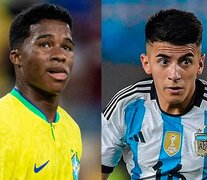 Endrick, el pibe que promete mucho en Brasil. Thiago Almada, el capitán argentino que ya es campeón del mundo.