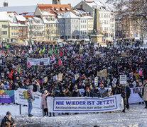 En la ciudad Erfurt el antinazismo se expresa en la calle.