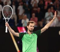 Daniil Medvedev festeja su triunfo ante Alexander Zverev. (Fuente: AFP) (Fuente: AFP) (Fuente: AFP)