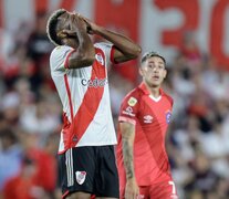 Los goleadores de la noche en Núñez, Miguel Borja y Santiago Montiel (Fuente: Fotobaires) (Fuente: Fotobaires) (Fuente: Fotobaires)