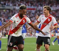 Entre Borja y Colidio metieron los cinco goles de River en una noche inmejorable para los locales. (Fuente: NA) (Fuente: NA) (Fuente: NA)