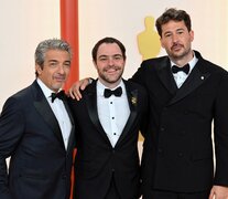 Ricardo Darín, Peter Lanzani, y Santiago Mitre posaron en la &amp;quot;alfombra champagne&amp;quot; en el Dolby Theater de Hollywood. (Fuente: AFP) (Fuente: AFP) (Fuente: AFP)