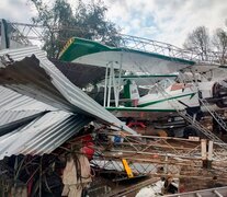 Destrozos en el Aeroclub de 9 de Julio a causa del temporal. (Fuente: NA) (Fuente: NA) (Fuente: NA)