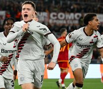 Florian Wirtz celebra el primer gol teutón en el Olímpico de Roma (Fuente: AFP) (Fuente: AFP) (Fuente: AFP)