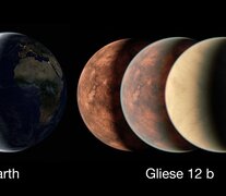 Ilustración de la Tierra comparada con varios modelos de Gliese 12 b (Fuente: NASA) (Fuente: NASA) (Fuente: NASA)