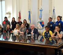 Los dos planteles compartieron un encuentro en la Municipalidad.  (Fuente: Sebastián Granata) (Fuente: Sebastián Granata) (Fuente: Sebastián Granata)