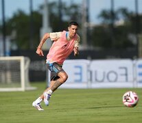 Di María entrena junto a la selección en Estados Unidos.