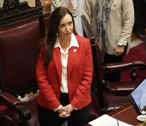 Victoria Villarruel, la vicepresidenta tuvo que desempatar para que el Gobierno mantenga viva su Ley Bases. (Fuente: NA) (Fuente: NA) (Fuente: NA)