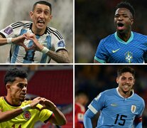 Di María, Vinicius, Díaz y Valverde. Talentos tope da gama. (Fuente: AFP) (Fuente: AFP) (Fuente: AFP)