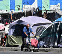 Acampe de personas en situación de calle en Los Angeles. (Fuente: AFP) (Fuente: AFP) (Fuente: AFP)