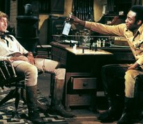 Gene Wilder y Cleavon Little, la pareja protagonista de &amp;quot;Blazing Saddles&amp;quot;.