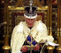 Carlos III, durante la sesión legislativa en el Palacio de Westminster (Fuente: AFP) (Fuente: AFP) (Fuente: AFP)