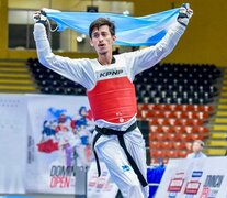 El taekwondista merlense Lucas Guzmán llegó a pelear por el bronce en los últimos Juegos. En París va por la revancha. (Fuente: @panamerican_taekwondo_union) (Fuente: @panamerican_taekwondo_union) (Fuente: @panamerican_taekwondo_union)