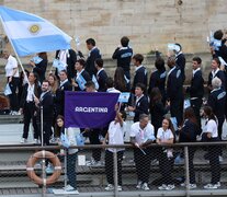 Parte de la delegación Argentina en el Río Sena. (Fuente: AFP) (Fuente: AFP) (Fuente: AFP)