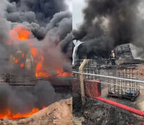 Incendio en el Parque Industrial de Gualeguaychú (Fuente: Captura de vídeo ) (Fuente: Captura de vídeo ) (Fuente: Captura de vídeo )