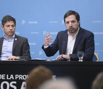 Kreplak y Kicillof durante los anuncios de este miércoles.  (Fuente: Prensa) (Fuente: Prensa) (Fuente: Prensa)