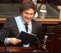 El presidente Javier Milei en la presentación del proyecto de Presupuesto 2025. (Fuente: AFP) (Fuente: AFP) (Fuente: AFP)