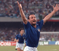 Totó Schilaci, figura y goleador del Mundial de Italia &amp;#39;90. (Fuente: AFP) (Fuente: AFP) (Fuente: AFP)