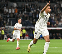 Mbappé festeja el segundo del Real Madrid. (Fuente: AFP) (Fuente: AFP) (Fuente: AFP)