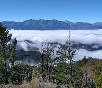 Un manto de nubes realza la belleza del Piltriquitrón