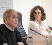 Norma López en la jornada junto a Sergio Palazzo.