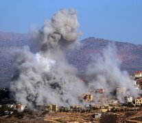 Bombardeo israelí en Khiam, sur del Líbano. (Fuente: EFE) (Fuente: EFE) (Fuente: EFE)