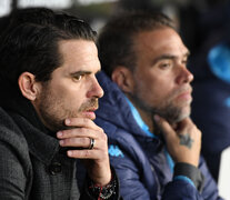 Fernando Gago junto a su ayudante de campo Federico Insúa. (Fuente: Fotobaires) (Fuente: Fotobaires) (Fuente: Fotobaires)