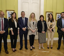 Con Karina Milei a la cabeza, Sebastián Pareja y Patricia Bullrich oficializaron en la acuerdo entre el mileísmo y el PRO Libertad. (Fuente: Prensa) (Fuente: Prensa) (Fuente: Prensa)