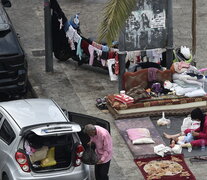 Desplazados libaneses en las calles de Beirut. (Fuente: EFE) (Fuente: EFE) (Fuente: EFE)