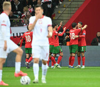 Cristiano Ronaldo la empujó y pudo festejar. Lewandowski se fue en cero. (Fuente: AFP) (Fuente: AFP) (Fuente: AFP)