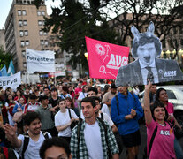 Miles de estudiantes se movilizaron hacia el Palacio Pizzurno, una de las tantas medidas del plan de lucha universitario. (Fuente: AFP) (Fuente: AFP) (Fuente: AFP)