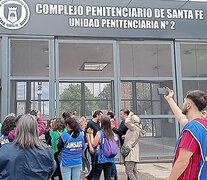 El momento en el que eran liberados los dirigentes gremiales detenidos. (Fuente: Gentileza) (Fuente: Gentileza) (Fuente: Gentileza)