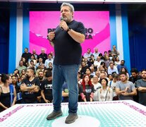 El titular del Suterh, Víctor Santa María durante el acto del 17 de octubre. (Fuente: Prensa) (Fuente: Prensa) (Fuente: Prensa)