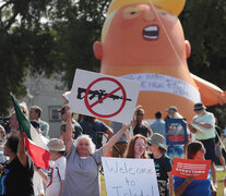 El &amp;quot;Baby Trump&amp;quot;, icono de las manifestaciones contra el mandatario.  (Fuente: AFP) (Fuente: AFP) (Fuente: AFP)