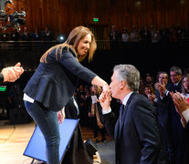 Rodríguez Larreta, María Eugenia Vidal y Mauricio Macri en el encuentro en el CCK. (Fuente: Télam) (Fuente: Télam) (Fuente: Télam)