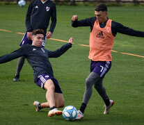 Matías Suárez durante la práctica realizada por el plantel.