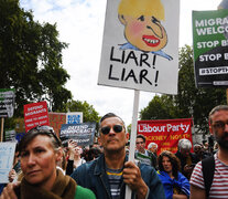 Manifestantes protestan en contra del cierre del Parlamento en Londres. (Fuente: EFE) (Fuente: EFE) (Fuente: EFE)