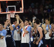 El festejo argentino tras la victoria. (Fuente: AFP) (Fuente: AFP) (Fuente: AFP)
