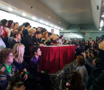 Las actrices organizaron una nutrida conferencia y leyeron un documento. (Fuente: Guadalupe Lombardo) (Fuente: Guadalupe Lombardo) (Fuente: Guadalupe Lombardo)