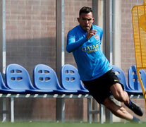 Tevez durante el entrenamiento de ayer en el predio de Casa Amarilla.