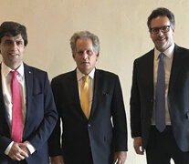 Hernán Lacunza (Hacienda), David Lipton (FMI) y Guido Sandleris (FMI). (Fuente: NA) (Fuente: NA) (Fuente: NA)