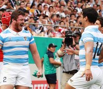 Montoya festeja el primer try del partido. (Fuente: Twitter Rugbyworldcup) (Fuente: Twitter Rugbyworldcup) (Fuente: Twitter Rugbyworldcup)