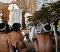 Postal de la visita del papa Francisco a Perú en enero del 2018. (Fuente: AFP) (Fuente: AFP) (Fuente: AFP)