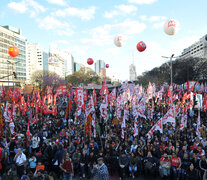 La Nueve de Julio tomada por el acto de campaña. (Fuente: Enrique García Medina) (Fuente: Enrique García Medina) (Fuente: Enrique García Medina)