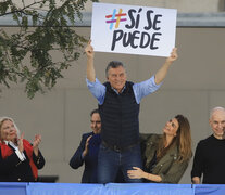 Macri durante la primera de las marchas del &amp;quot;Sí se puede&amp;quot;, en Barrancas de Belgrano. (Fuente: NA) (Fuente: NA) (Fuente: NA)